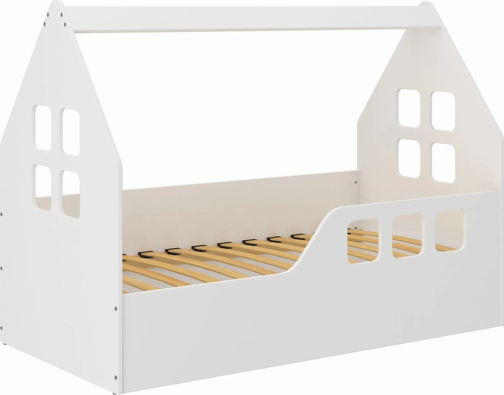 Wooden Toys Detská posteľ DOMEK 160x80 (pravá) + matrac