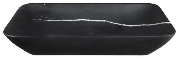 Sapho - Umývadlo na dosku BLOK 60x35 cm kameň/matná čierna