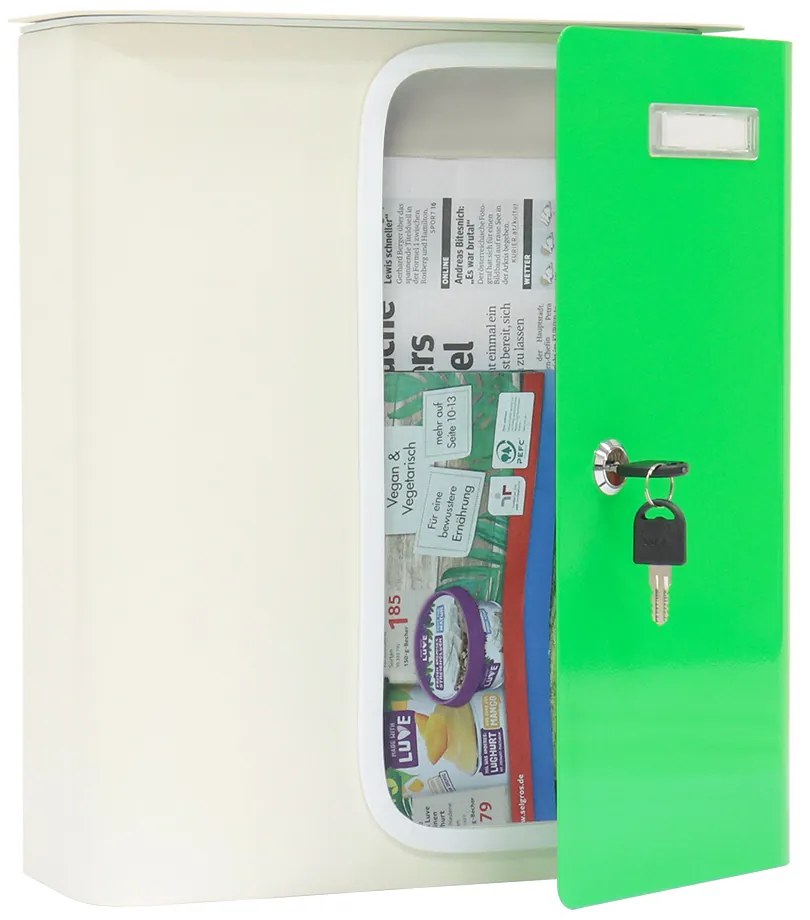 Rottner Splashy vodotesná poštová schránka biela a neónovo zelená