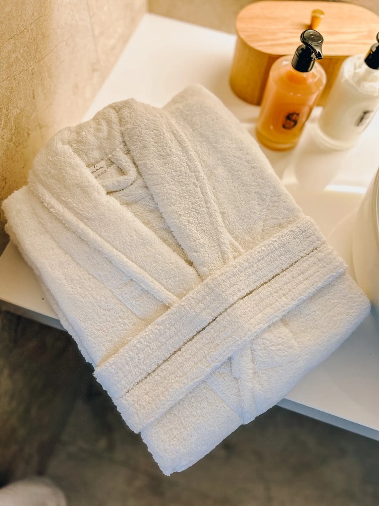 Froté župan Deluxe biely Veľkosť: M