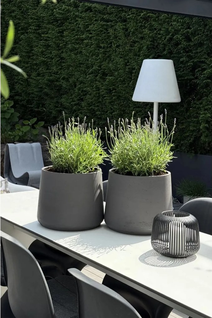 Kvetináč TROPICO, sklolaminát, výška 29 cm, antracit