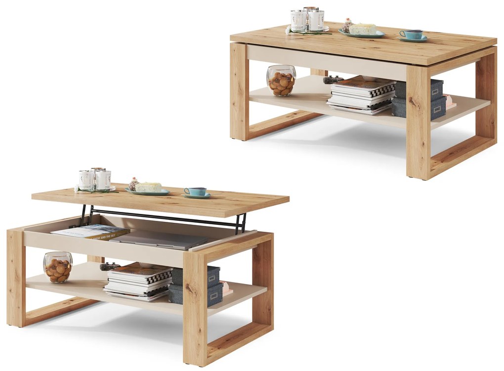 NUO dub artisan / béžová, konferenčný stolík