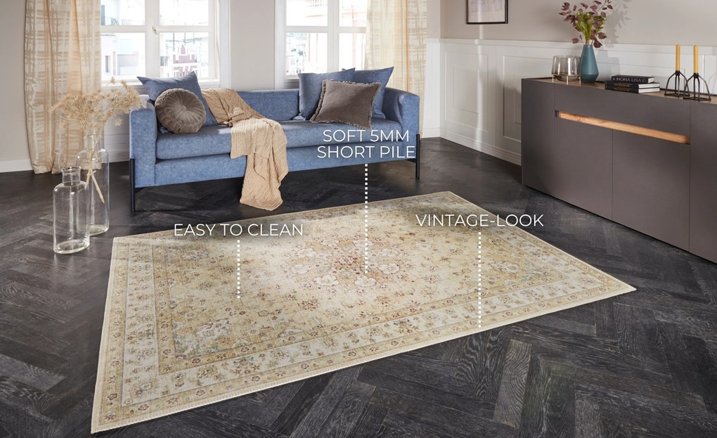 ELLE Decoration, Kusový koberec Imagination 104202 Golden / Yellow z kolekcie Elle, 200x290, žltá, obývacia izba