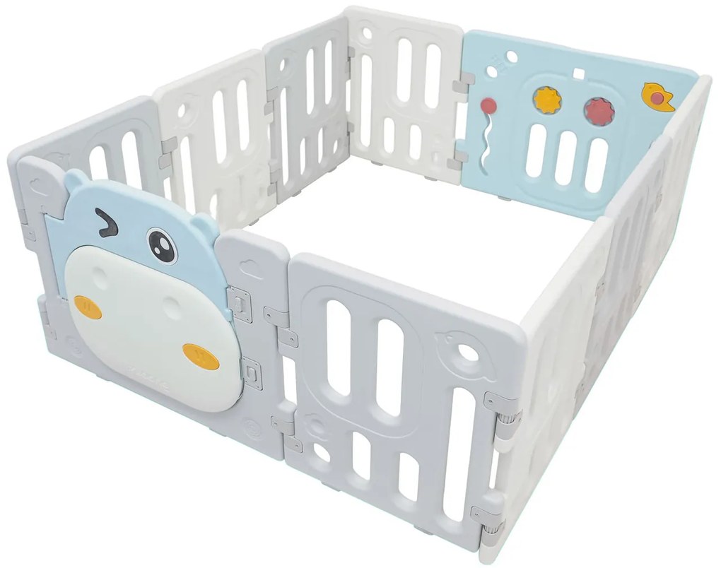 Modulárna ohrádka Hippo modrá pre deti ZOG.SQ-002 Farba: hnedá