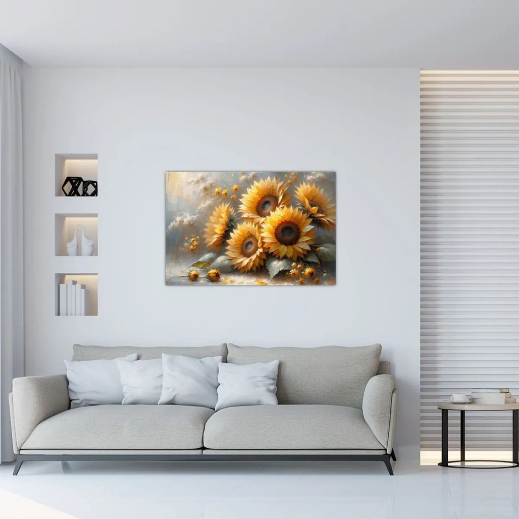Obraz - Maľba slnečníc (90x60 cm)
