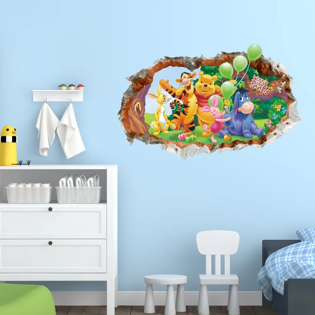 PIPPER | Samolepka na stenu "Macko Pú 4" 50x70 cm