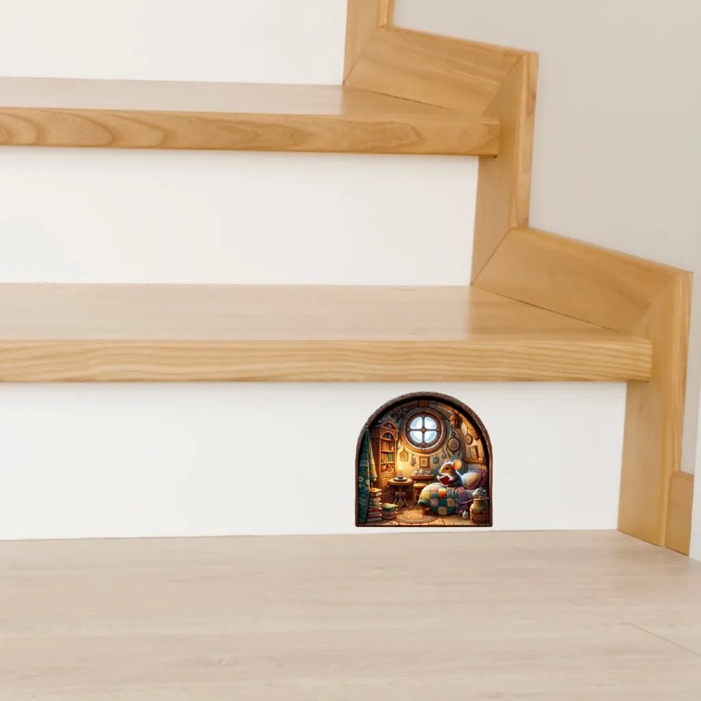 PIPPER. Samolepka na stenu „Myš v domčeku 3"