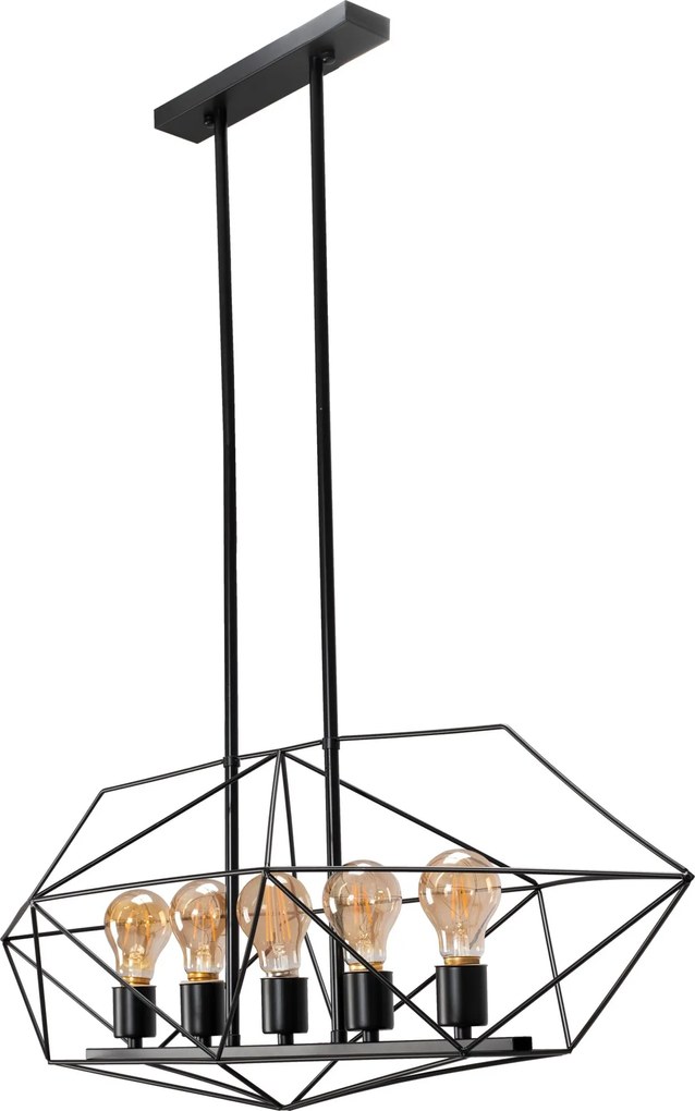 Toolight Toolight, stropné svietidlo 5xE27 APP1037-5CP, čierna, OSW-05561