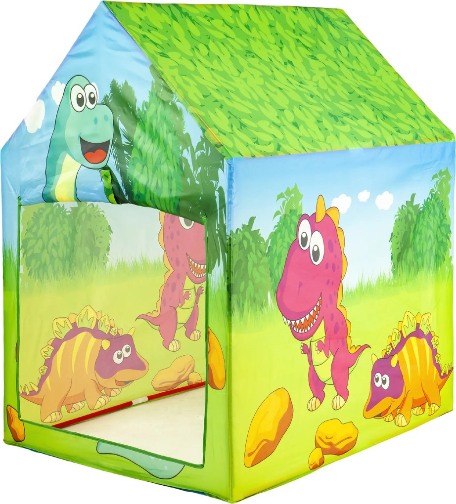 Namiot domček pre deti IPLAY Dino – hracia skrýša, ľahký rám, 95×72×102 cm