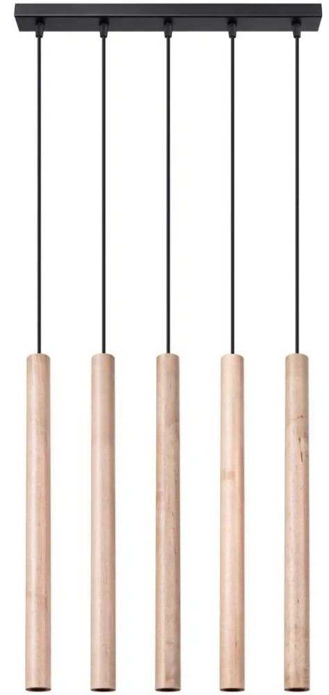 Sollux SL.1269 - Luster na lanku PASTELO 5xG9/8W/230V drevo
