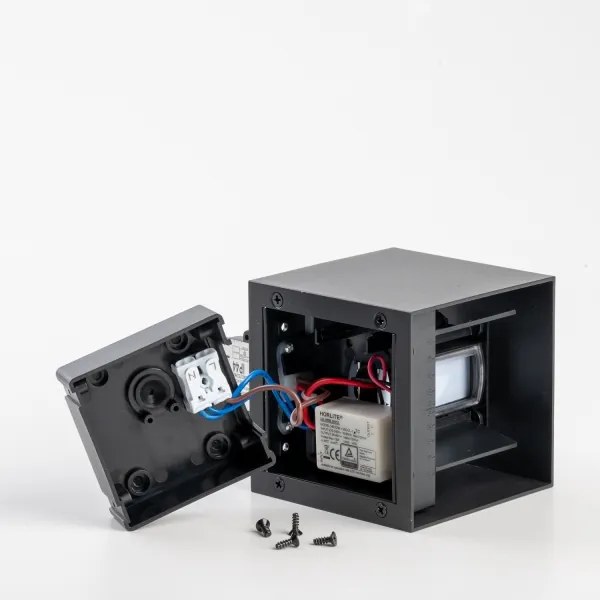 BRILAGI - LED vonkajšie nástenné svietidlo so senzorom CUBE LED/6W/230V čierne IP65