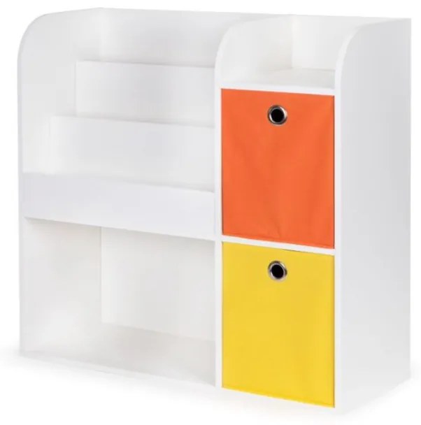 ECOTOYS Detský drevený regál 89x88x35cm White