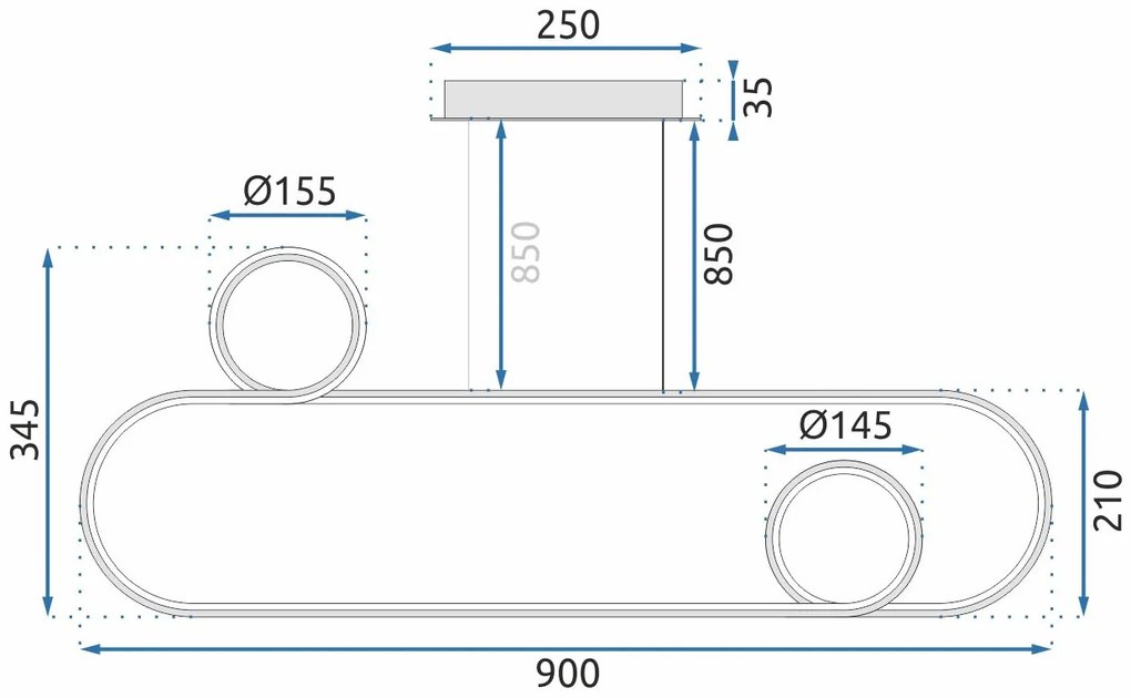 Toolight - LED závesné svietidlo APP809-CP GOLD, zlatá, OSW-09850