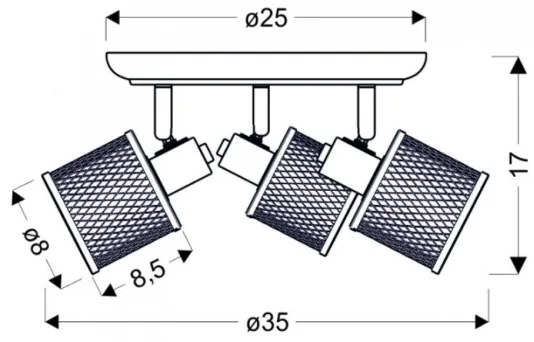 Bodové svietidlo CANABERA 3xE14/40W/230V