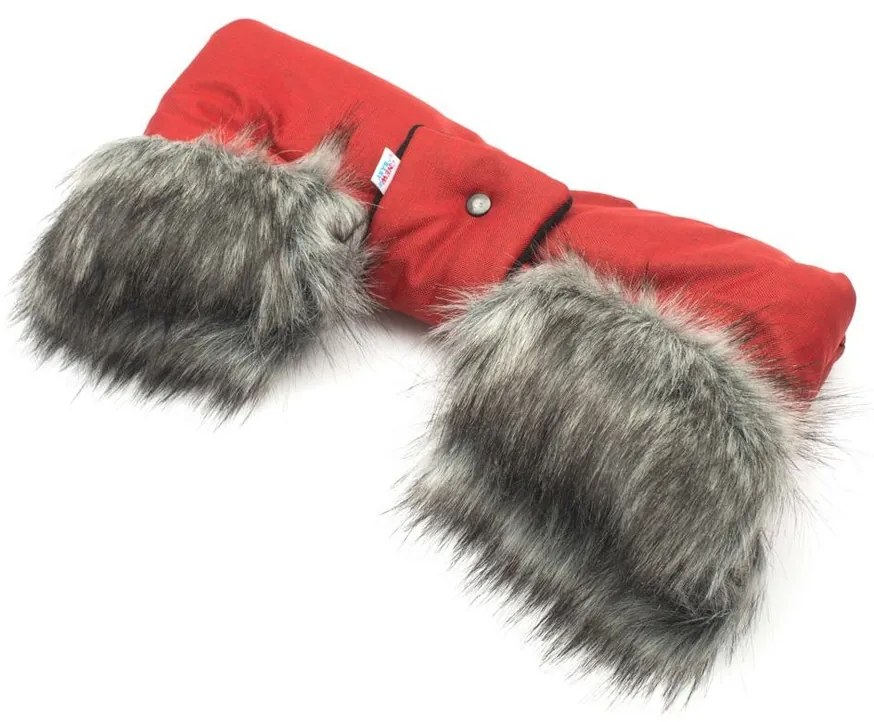 New Baby Rukávník 2v1 s kožušinkou red