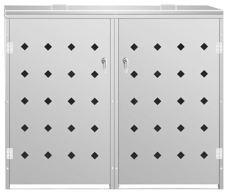 Dvojitý prístrešok na odpadkový kôš nehrdzavejúca oceľ 240 l