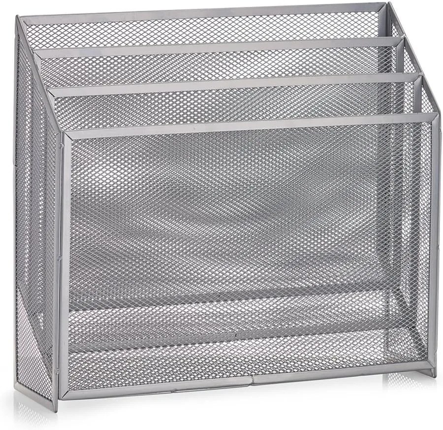 Zeller Present Kovový stojan na dokumenty/učebnice/časopisy, sivý, mriežka, MESH