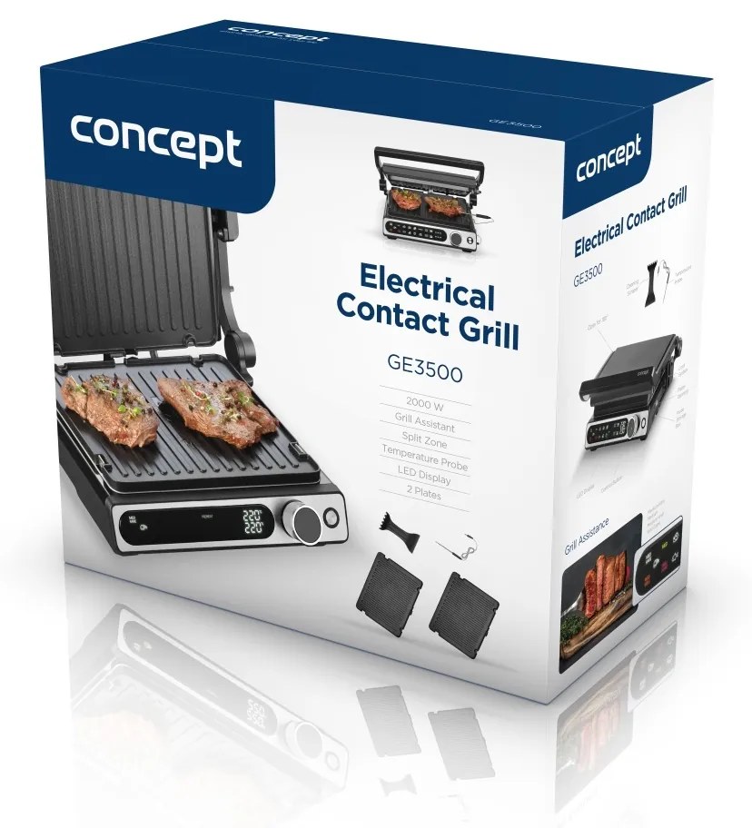 Concept GE3500 kontaktný gril s teplotnou sondou