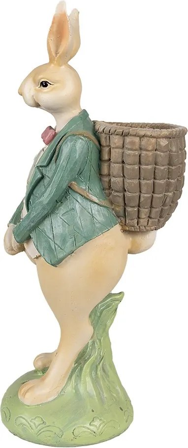 Dekorácia králičie chlapec v modrom saku s nošou - 11*11*30 cm
