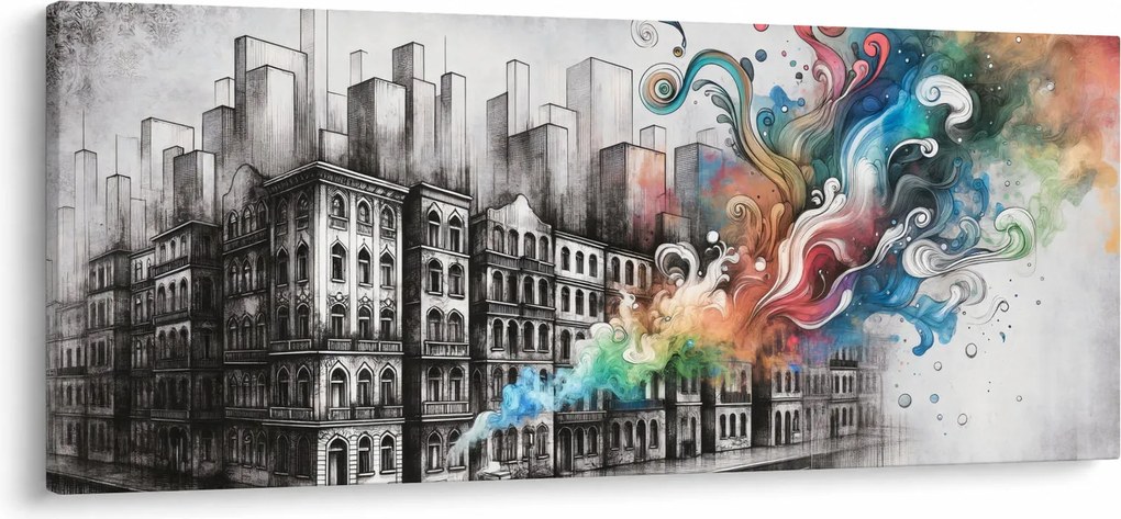 Obraz - Priemyselný život (120x50 cm)