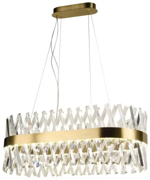 LED Stmievateľný krištáľový luster na lanku LED/90W/230V + diaľkové ovládanie