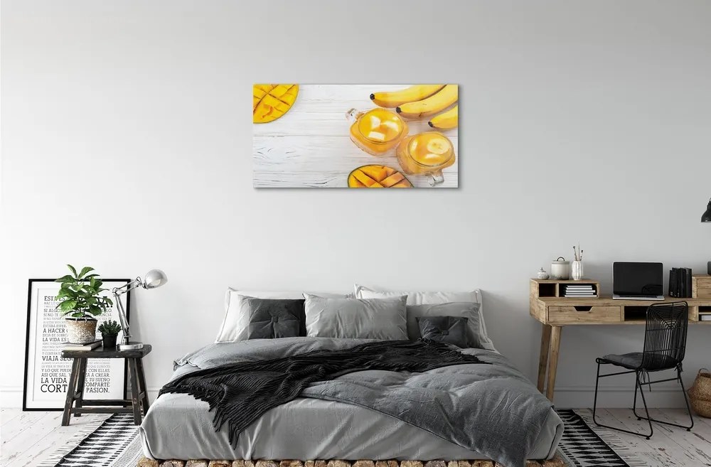 Obraz na skle Mango banán smoothie 140x70 cm