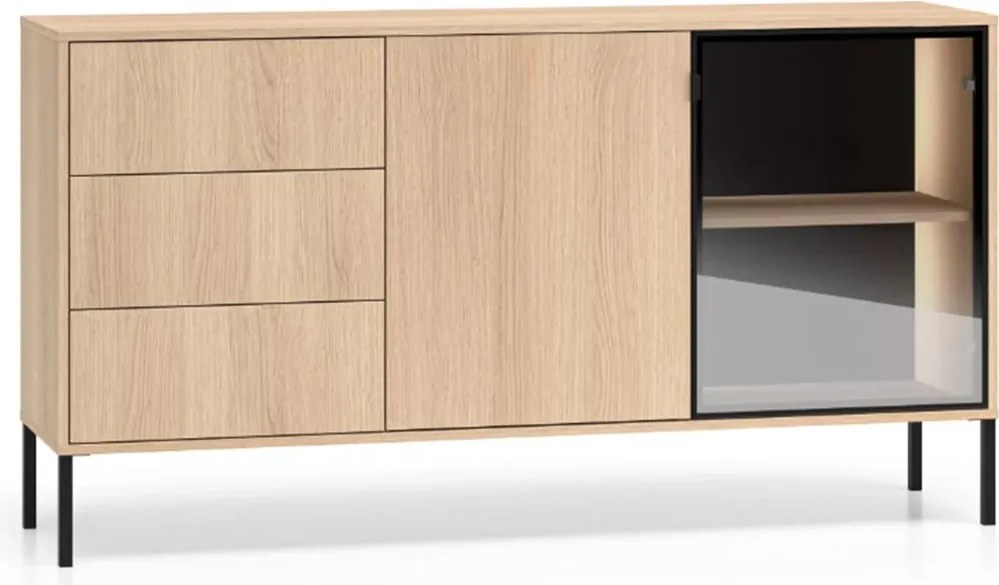 Komoda so zásuvkami s osvetlením Harmona 160 cm - dub lindberg