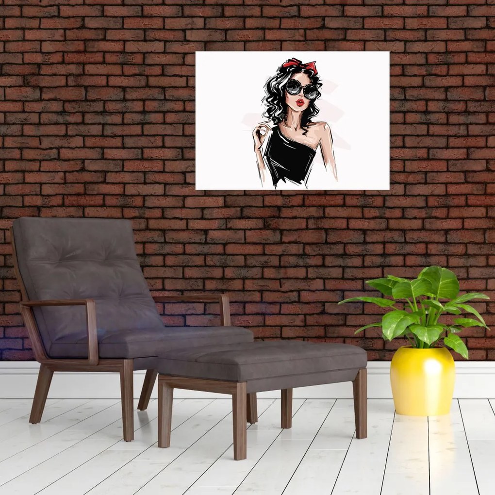 Sklenený obraz - Fashion woman (70x50 cm)