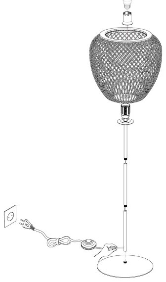 Eglo 43264 - Stojacia lampa DEMBLEBY 1xE27/40W/230V