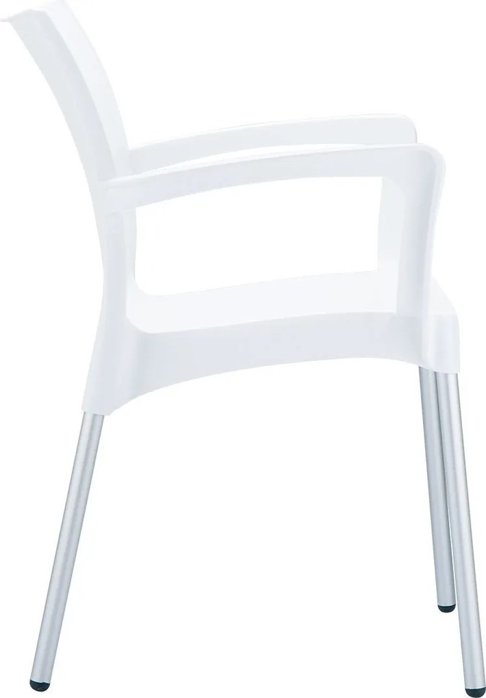 DOLCE záhradná stolička s podrúčkami white