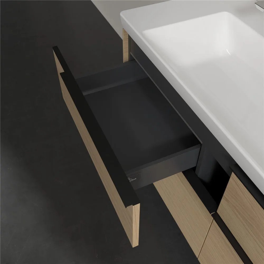 VILLEROY &amp; BOCH Subway 3.0 závesná skrinka pod umývadlo, 4 zásuvky, s LED osvetlením, 1272 x 478 x 429 mm, Nordic Oak, C602L1VJ