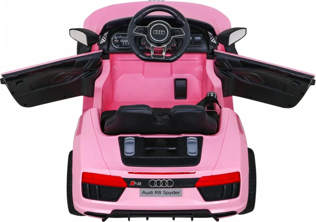 Ramiz Elektrické autíčko Audi R8 pre deti ružové + diaľkové ovládanie + EVA + pomalý štart + MP3 LED