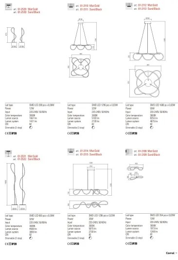 Redo 01-2529 - LED Stmievateľná stolná lampa CORRAL LED/12W/230V zlatá