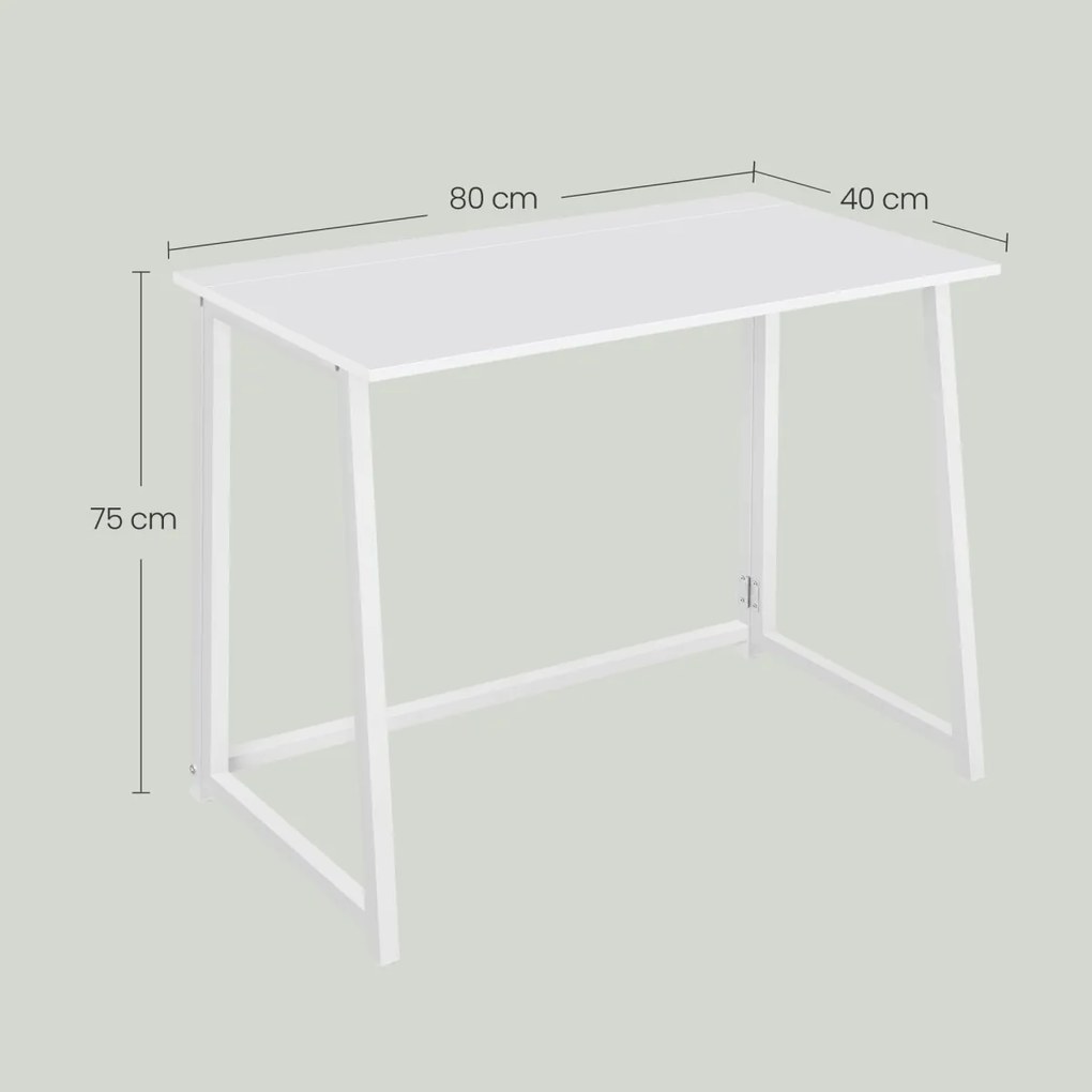 Set do pracovne ZARIMO stôl 80x40 cm, biela + kreslo AVOLA VELVET svetlo hnedé