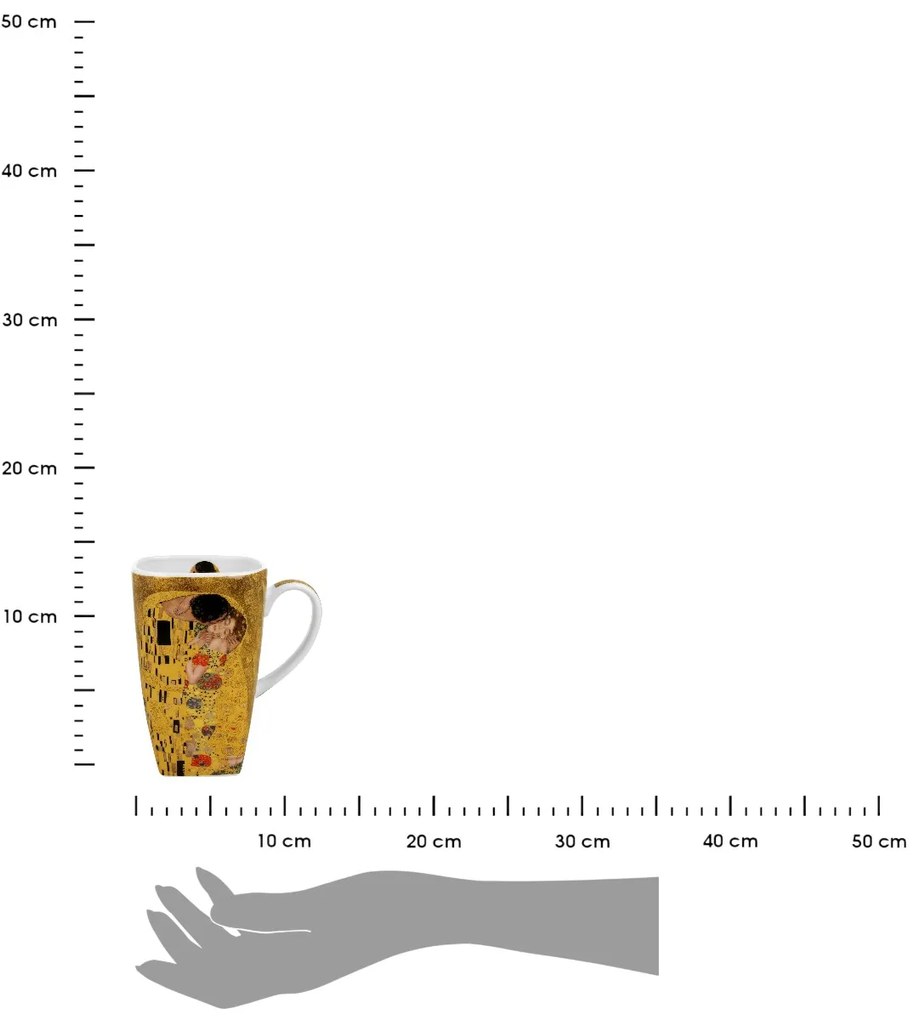 Porcelánový hrnček Klimt The Kiss Ecru 650 ml