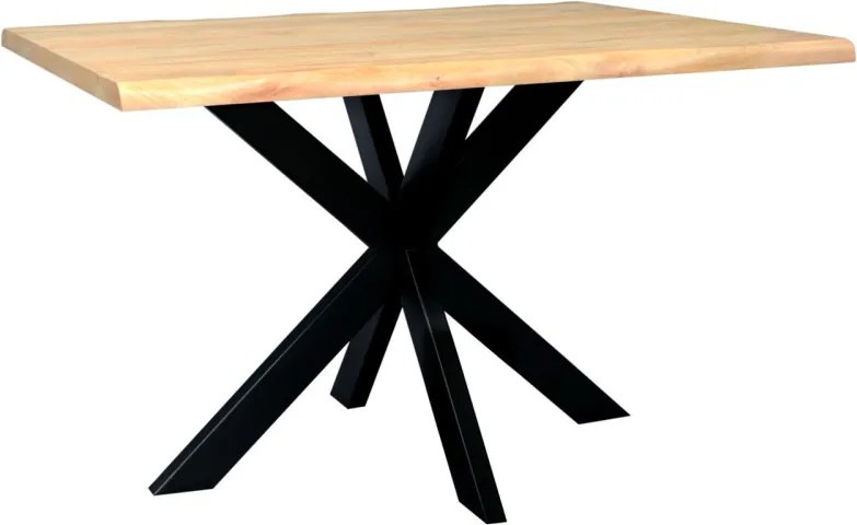 Jedálenský stôl s kovovými nohami 120x90 cm z mangového dreva Mango natural