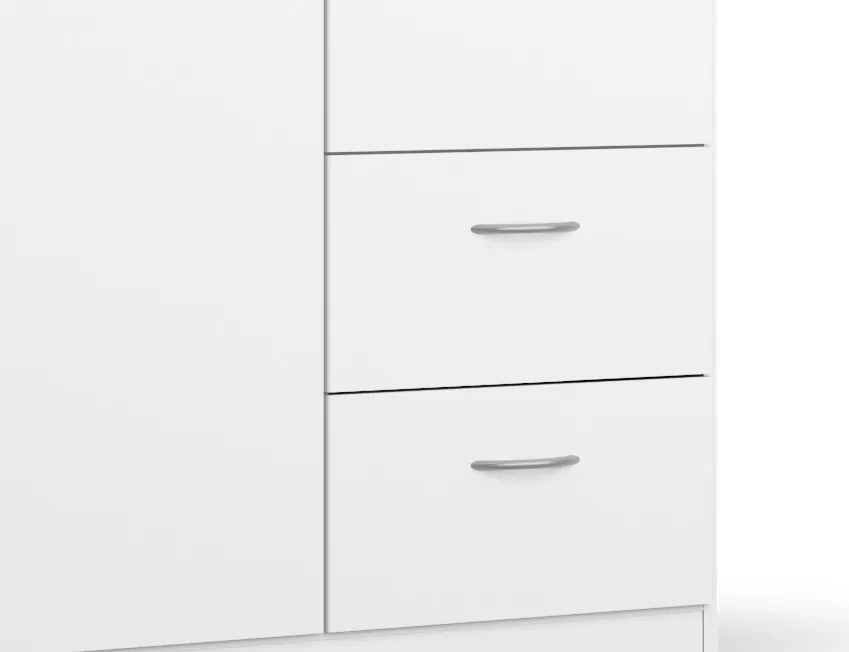 Šatníková skriňa Case, 91 cm, biela