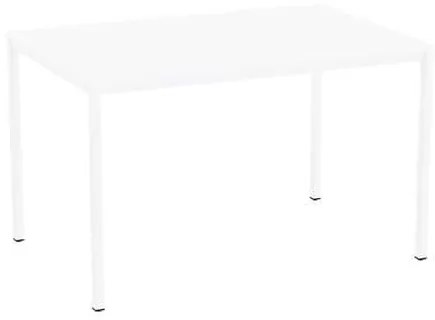 Jedálenský stôl Versys s bielym podnožím RAL 9003, 120 x 80 x 74,3 cm, biely