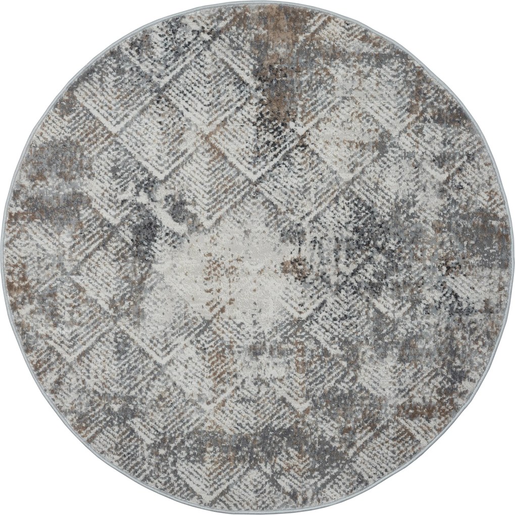 My Flair, Kusový koberec My Heart CA60070 creme kruh, 120x120 (priemer) kruh, šedá, chodba / predsieň