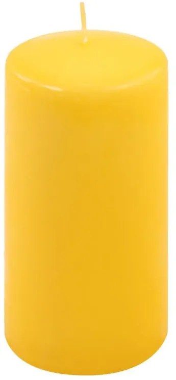 Sada stĺpových sviečok, 15 cm, Ø 7,5 cm, žltá, 4 ks