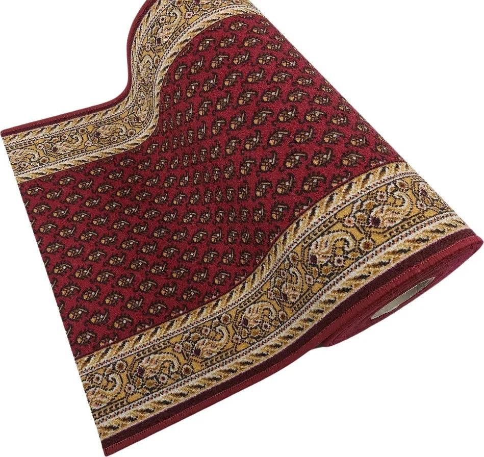 Associated Weavers, AKCIA: 80x80 cm Protišmykový behúň na mieru Inca 11 - obšitý zo všetkých strán, červená, chodba / predsieň