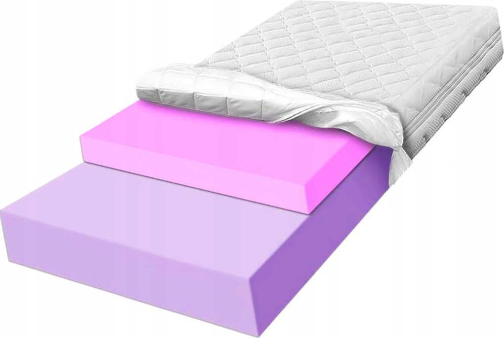 Penový matrac 180 x 200 cm, pohodlný, 6 cm, 26 cm, tvrdý, pružný H3