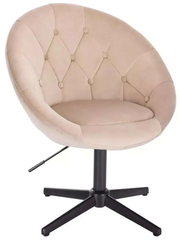 LuxuryForm DESIGN Kreslo VERA VELUR na čiernom kríži - latte