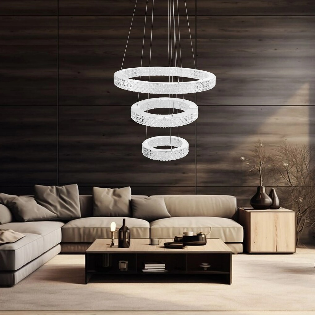 Toolight Toolight, LED stropné svietidlo 60cm, 76W, 4000K, MS008-CP, chrómová, OSW-09618