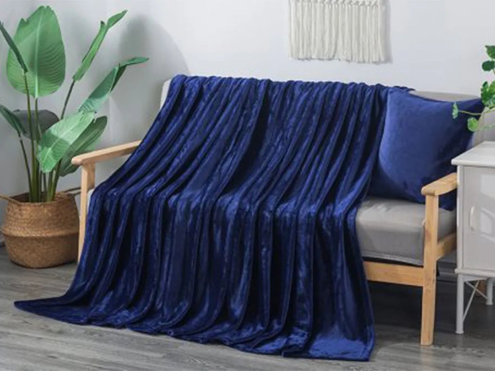 XPOSE® Mikroplyšová deka Exclusive - tmavo modrá 200x230 cm