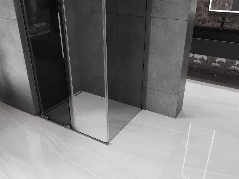 Mexen Velar L, sprchový kút s posuvnými dverami 110 x 70 cm, 8mm šedé sklo, brúsený grafit, 871-110-070-43-95