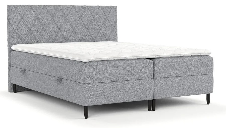 Sivá boxspring posteľ s úložným priestorom 180x200 cm Gwen – Maison de Rêve