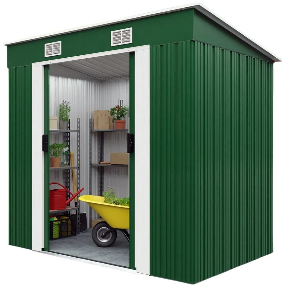 Záhradný domček na náradie L, 196x122x182cm, zelená Gardebruk