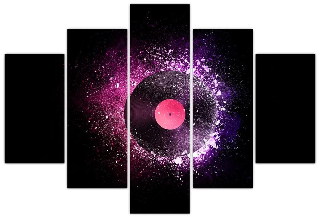 Obraz - Vinylová doska v ružovo-fialových (150x105 cm)