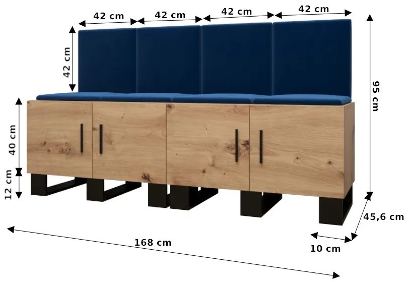 Predsieňová zostava Amanda 20 (dub artisan + modrá). Vlastná spoľahlivá doprava až k Vám domov. 1086033